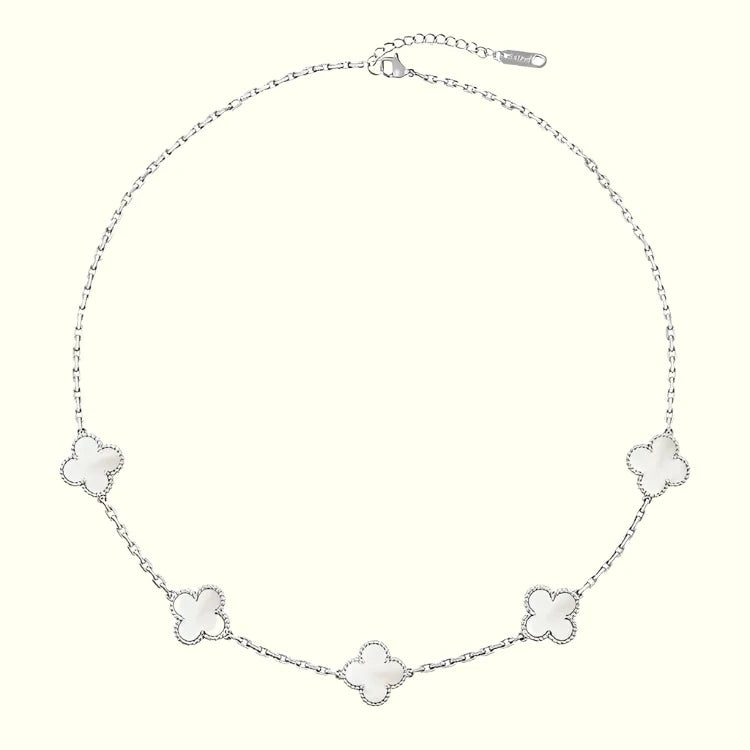 Γυναικείο Ατσάλινο Κολιέ - Klimt Five White Necklace (χρυσό, ασημί)