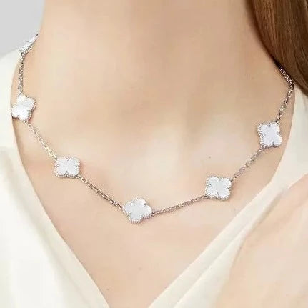 Γυναικείο Ατσάλινο Κολιέ - Klimt Five White Necklace (χρυσό, ασημί)