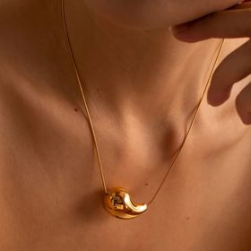 Ατσάλινο Κολιέ Σταγόνα - Santa Cruz Necklace (χρυσό, ασημί)