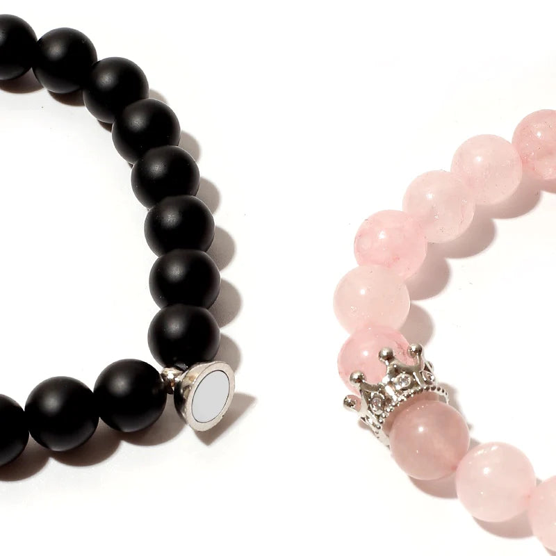Βραχιόλια για ζευγάρια με μαγνήτη - King Queen Couple Love Bracelets