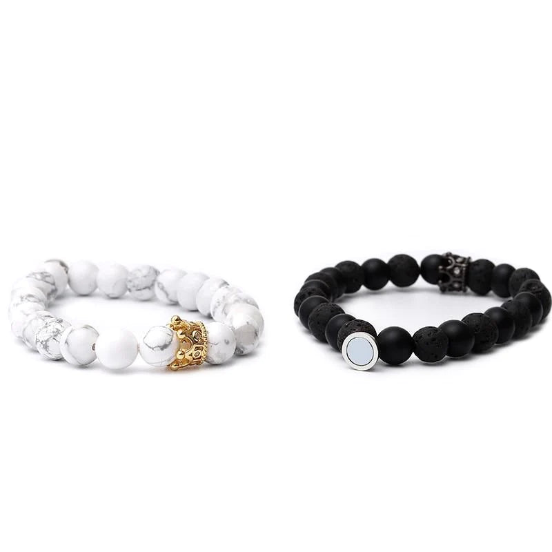 Βραχιόλια για ζευγάρια με μαγνήτη - King Queen Couple Love Bracelets
