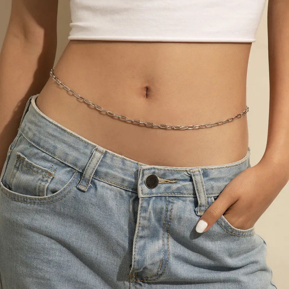 Ατσάλινη Αλυσίδα Μέσης - Hooks Belly Chain (χρυσό, ασημί)