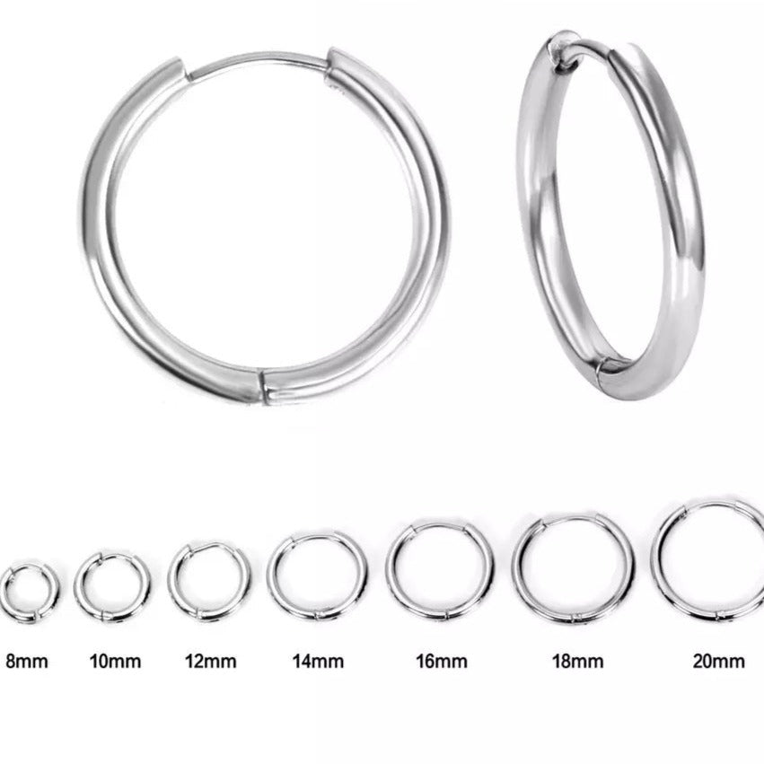 Ατσάλινοι Κρίκοι - Hoops 8mm (χρυσό, ασημί)