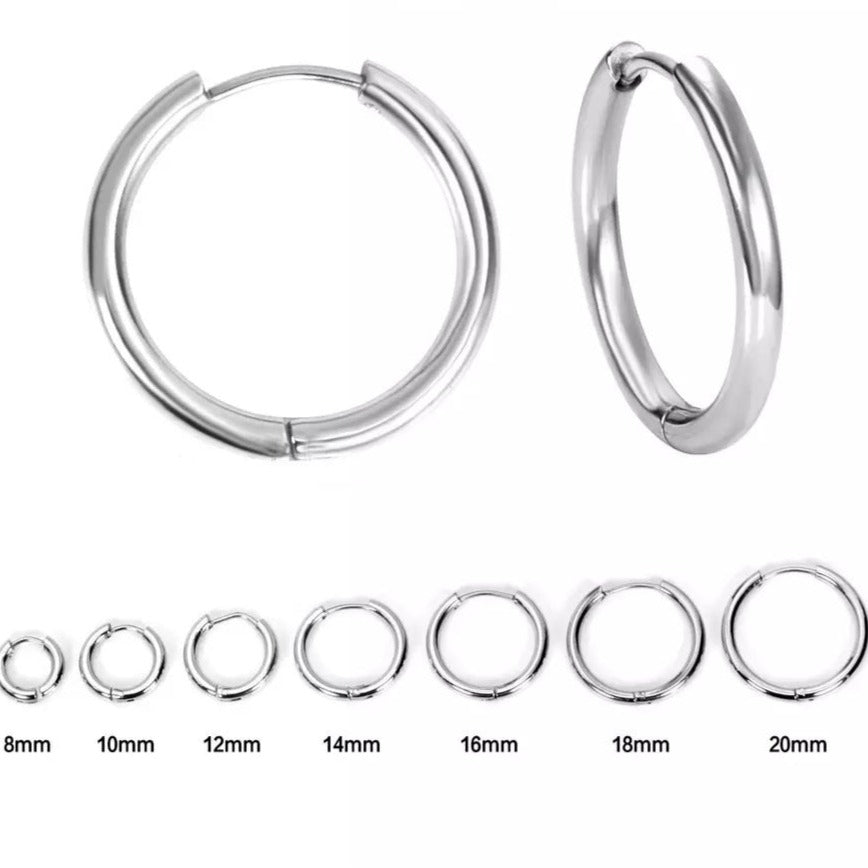Ατσάλινοι Κρίκοι - Hoops 17mm(χρυσό, ασημί)