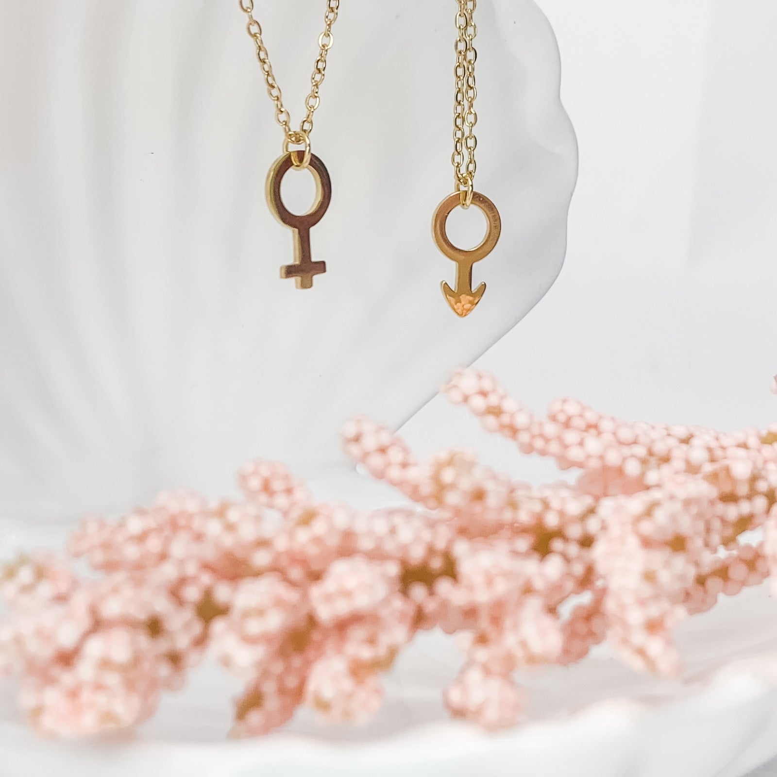 Σετ κολιέ για ζευγάρια - Male Female Set (χρυσό, ασημί)