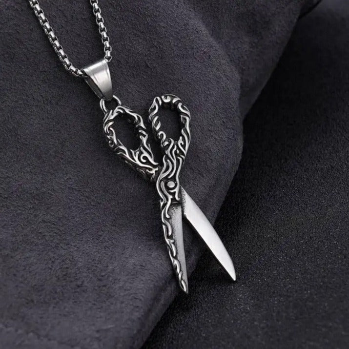 Ατσάλινη Αλυσίδα Λαιμού - Scissors Necklace