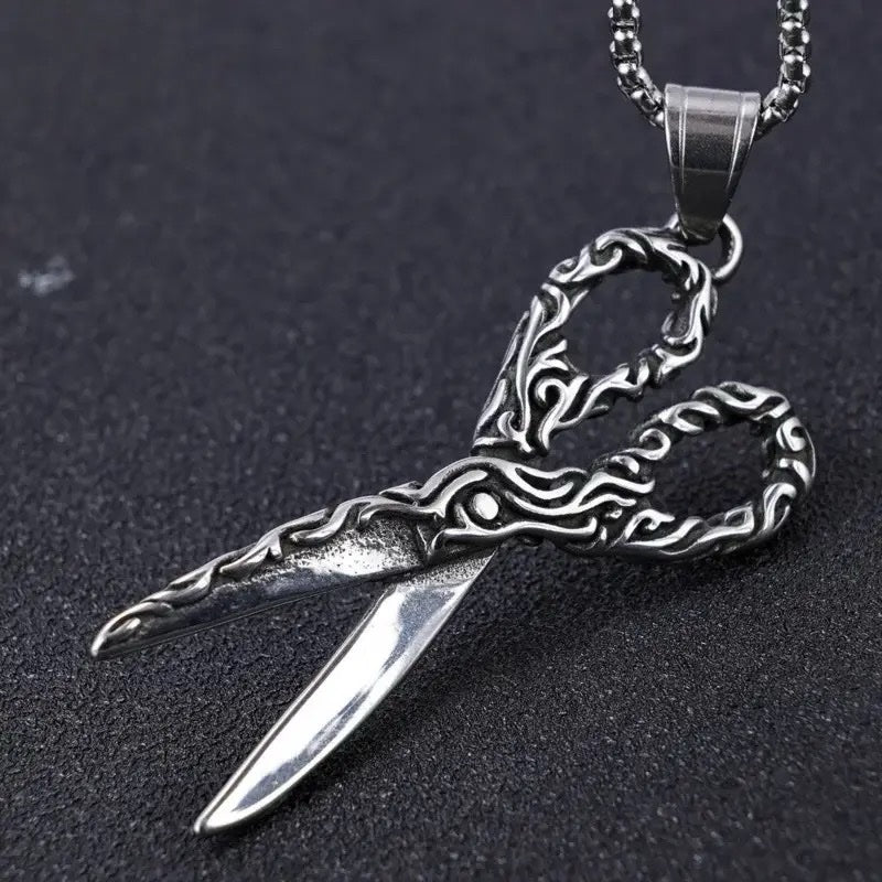 Ατσάλινη Αλυσίδα Λαιμού - Scissors Necklace