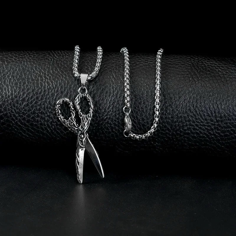 Ατσάλινη Αλυσίδα Λαιμού - Scissors Necklace
