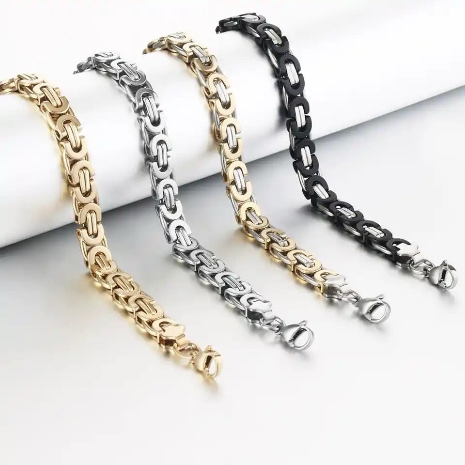 Ατσάλινο Βραχιόλι- Byzan Chain Bracelet ( και χρώματα)