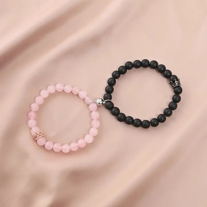Βραχιόλια για ζευγάρια με μαγνήτη - King Queen Couple Love Bracelets