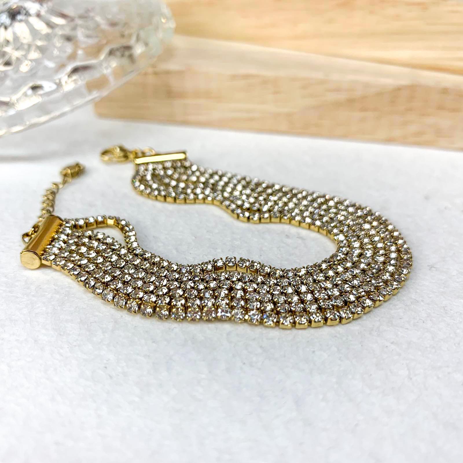 Ατσάλινο Βραχιόλι Ριβιέρα Με Ζιργκόν -  Strassy Tennis Bracelet