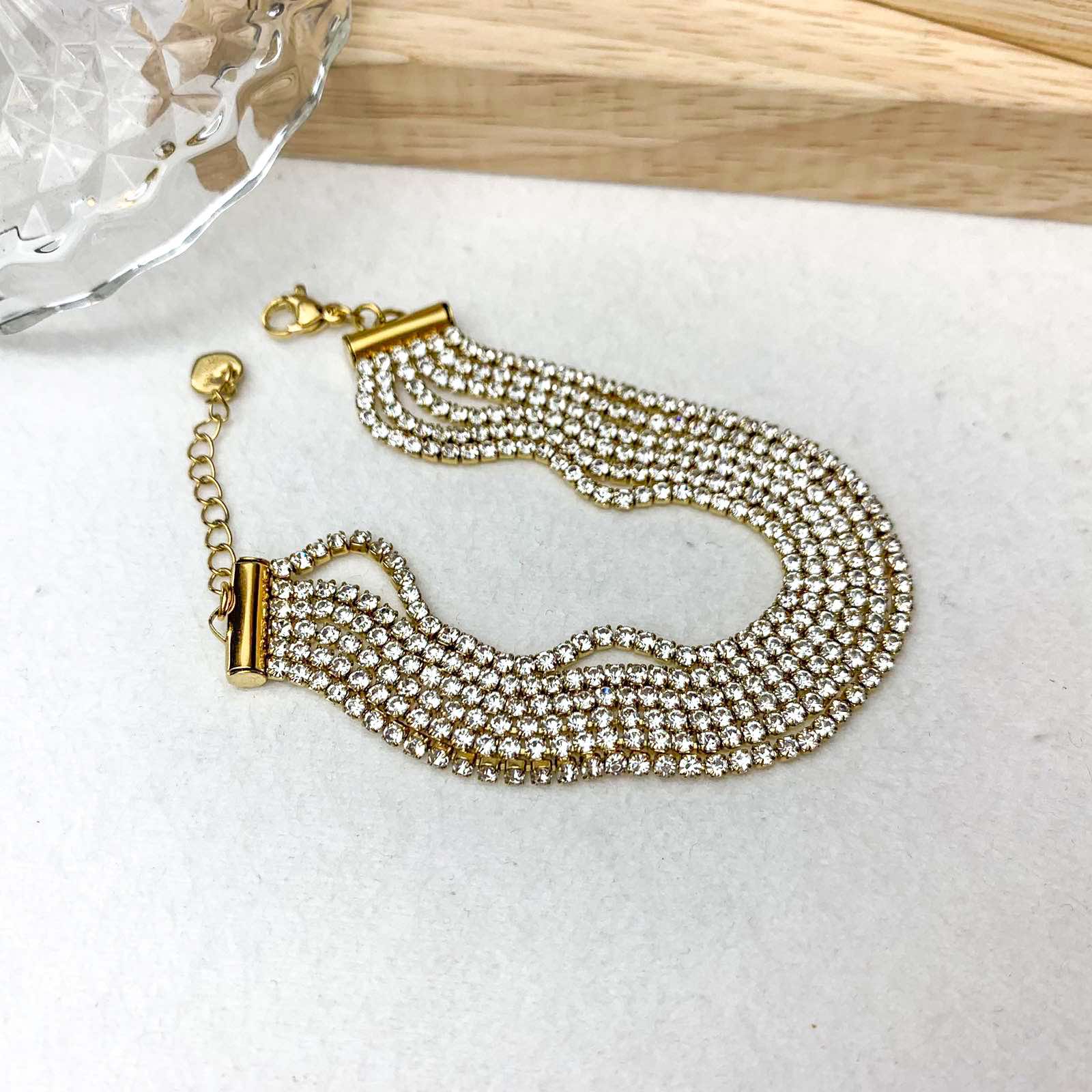 Ατσάλινο Βραχιόλι Ριβιέρα Με Ζιργκόν - Strassy Tennis Bracelet