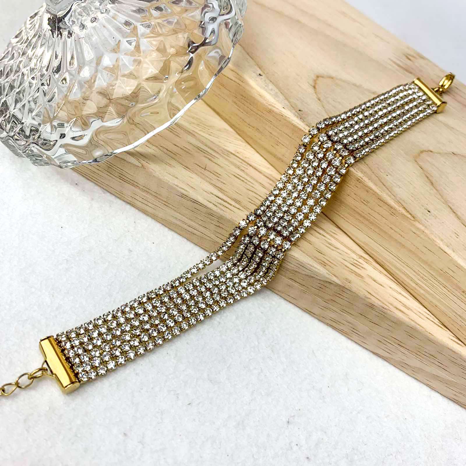 Ατσάλινο Βραχιόλι Ριβιέρα Με Ζιργκόν -  Strassy Tennis Bracelet