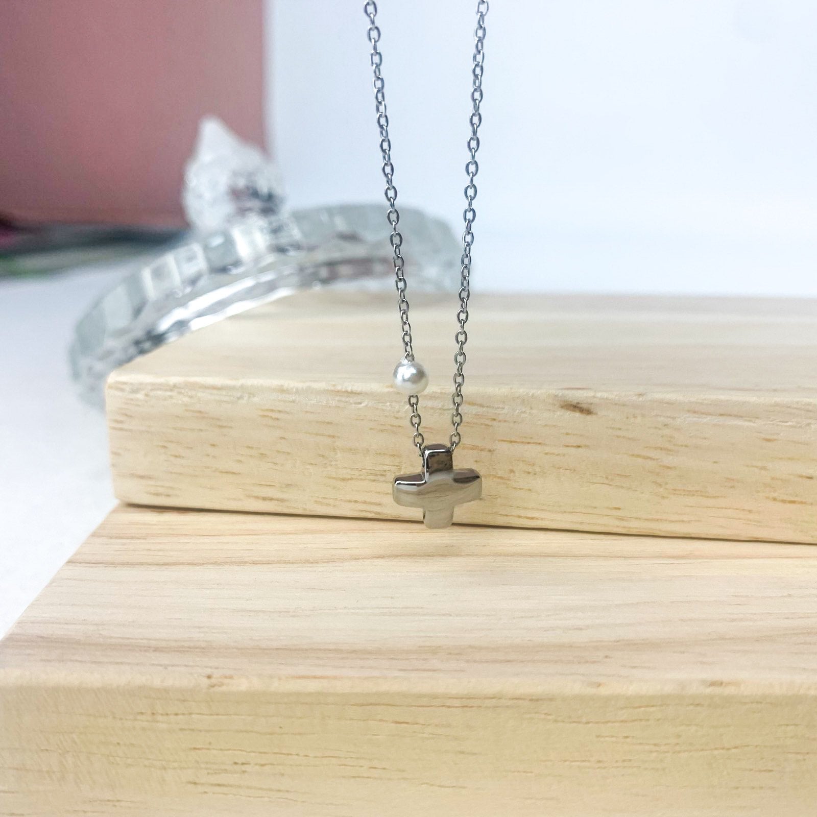 Ατσάλινο Κολιέ Με Σταυρό - Bogo Necklace (χρυσό, ασημί)