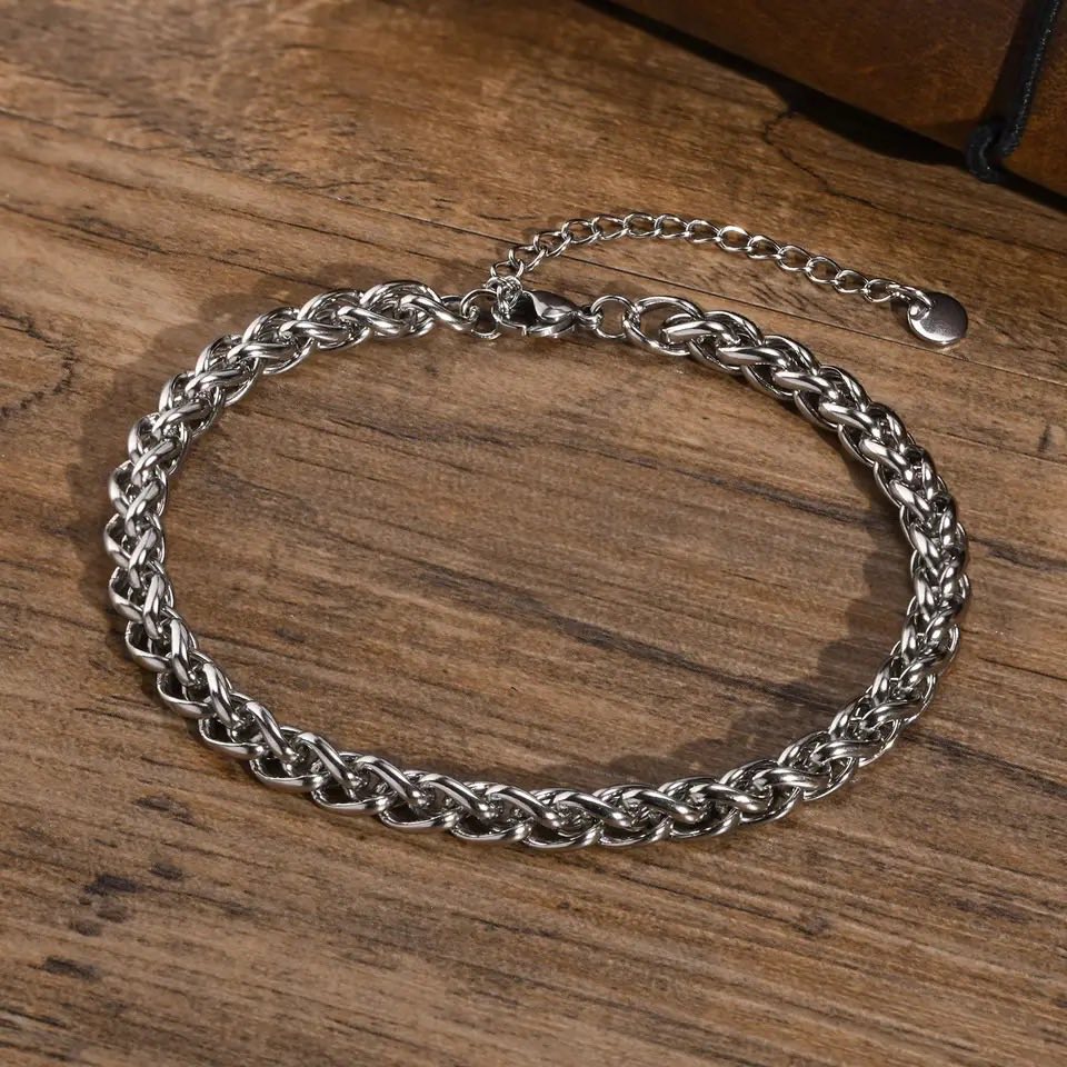 Ατσάλινη Αλυσίδα Ποδιού - Roll Chain Anklet (χρυσό, ασημί)