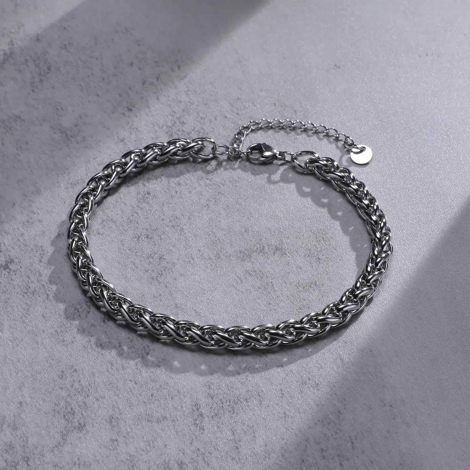Ατσάλινη Αλυσίδα Ποδιού - Roll Chain Anklet (χρυσό, ασημί)