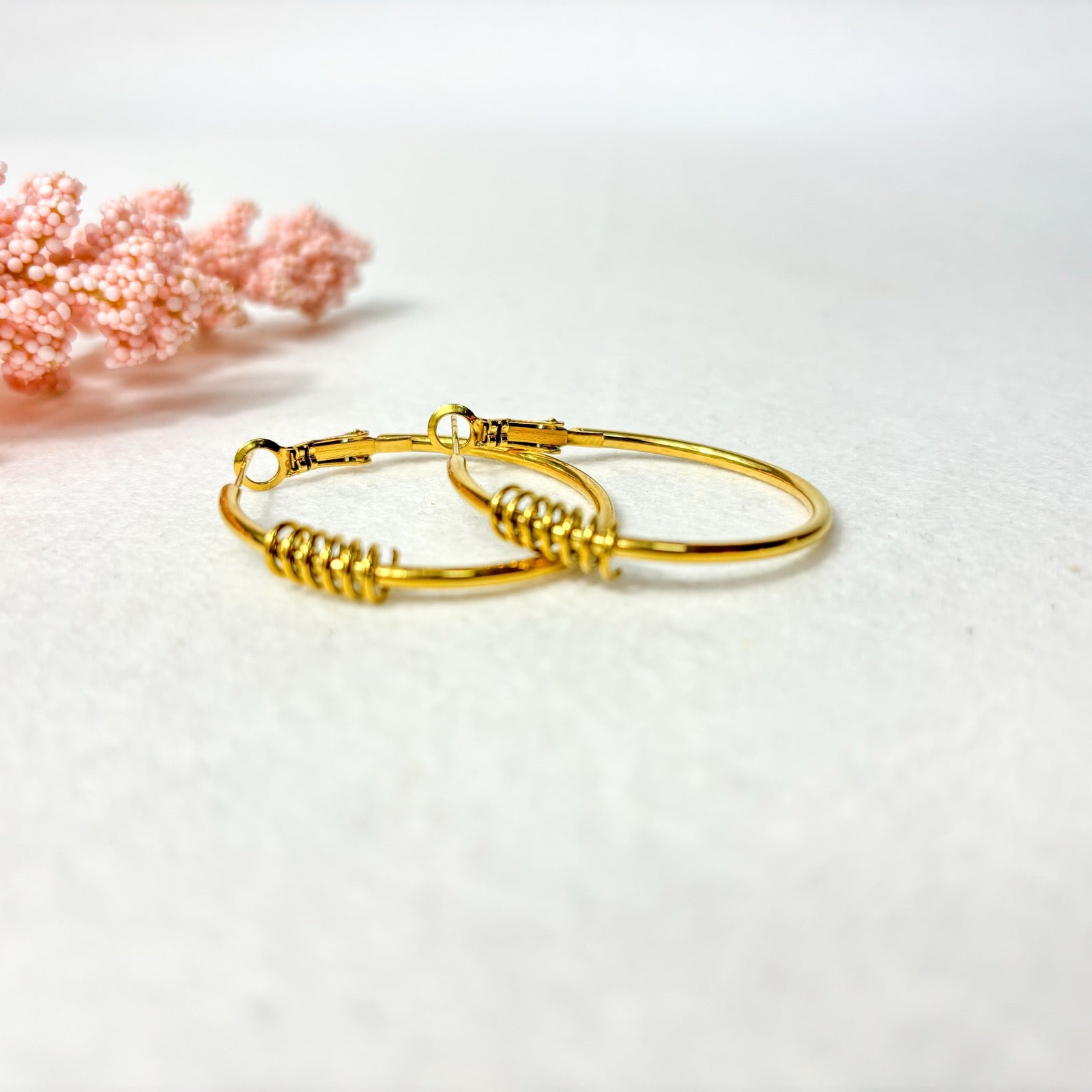 Ατσάλινα Σκουλαρίκια Κρίκοι - Spiraq Earrings ( χρυσό, ασημί)