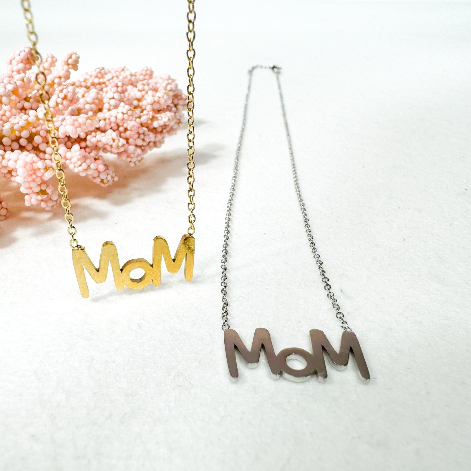 Ατσάλινο Κολιέ Μαμά - My Mom Necklace( χρυσό, ασημί)