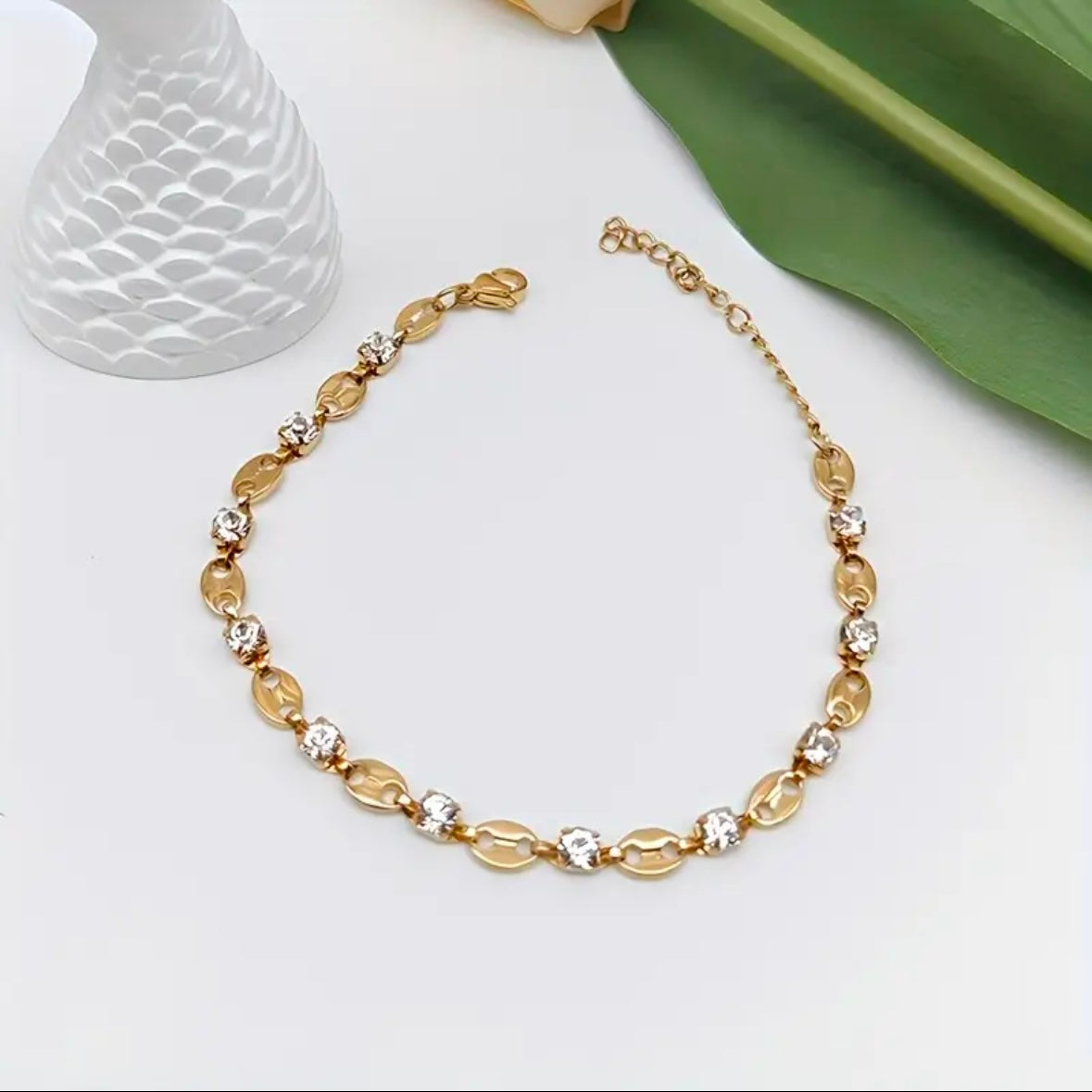 Γυναικείο Ατσάλινο Βραχιόλι - HIP HOP STRASS Bracelet( χρυσό, ασημί)