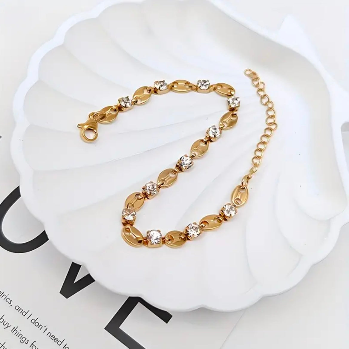 Γυναικείο Ατσάλινο Βραχιόλι - HIP HOP STRASS Bracelet( χρυσό, ασημί)