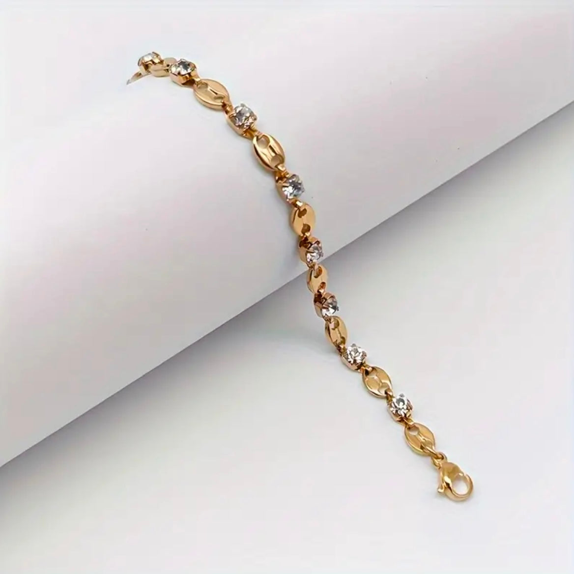 Γυναικείο Ατσάλινο Βραχιόλι - HIP HOP STRASS Bracelet( χρυσό, ασημί)