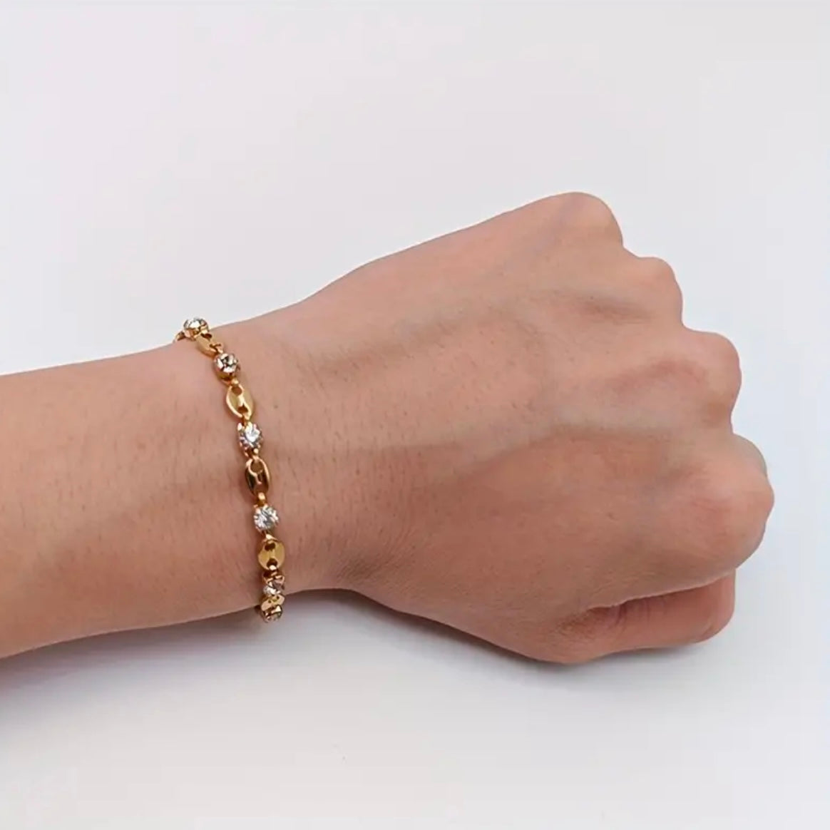 Γυναικείο Ατσάλινο Βραχιόλι - HIP HOP STRASS Bracelet( χρυσό, ασημί)