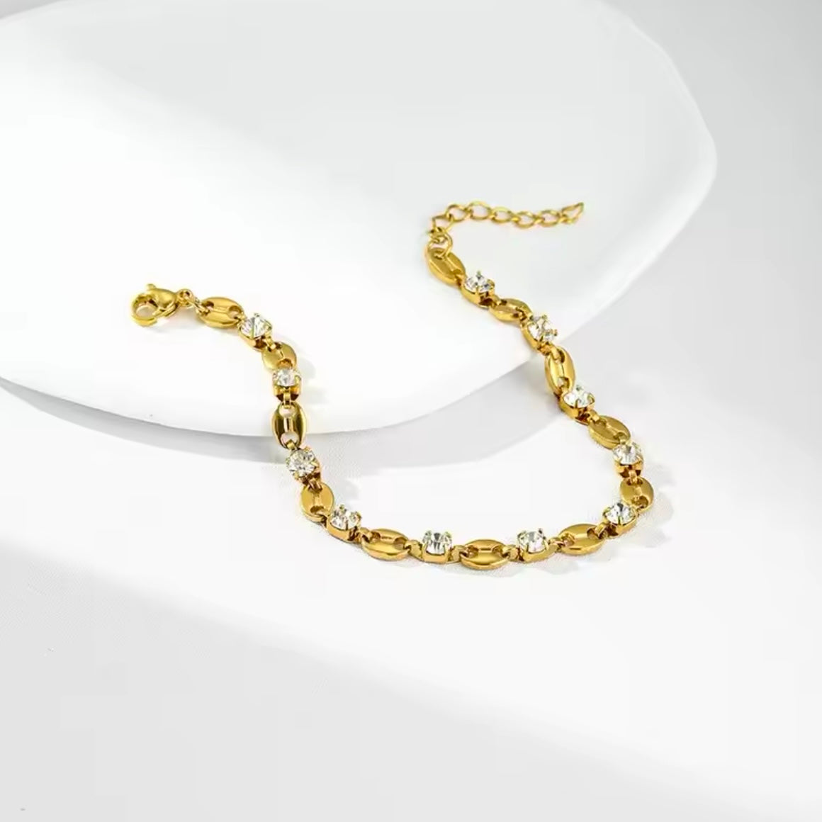 Γυναικείο Ατσάλινο Βραχιόλι - HIP HOP STRASS Bracelet( χρυσό, ασημί)