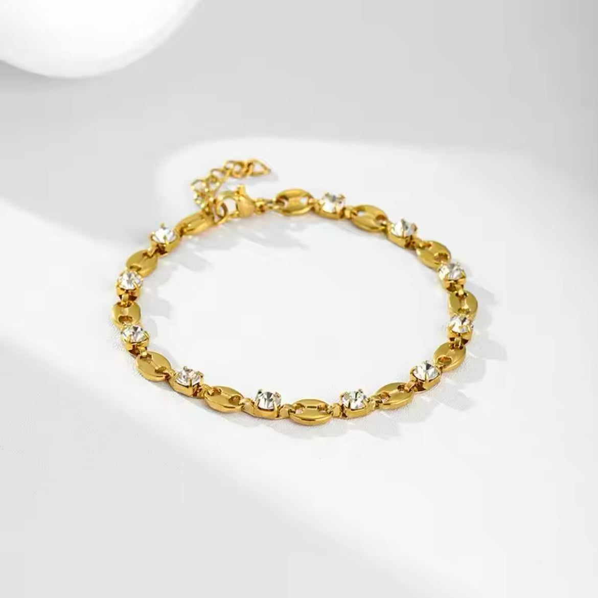 Γυναικείο Ατσάλινο Βραχιόλι - HIP HOP STRASS Bracelet( χρυσό, ασημί)
