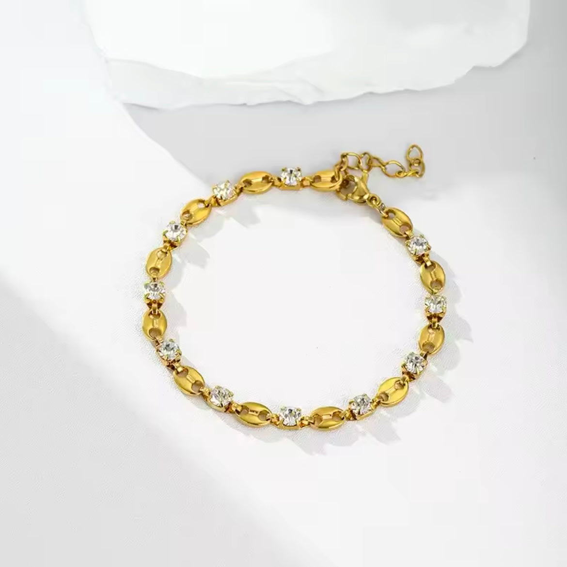 Γυναικείο Ατσάλινο Βραχιόλι - HIP HOP STRASS Bracelet( χρυσό, ασημί)