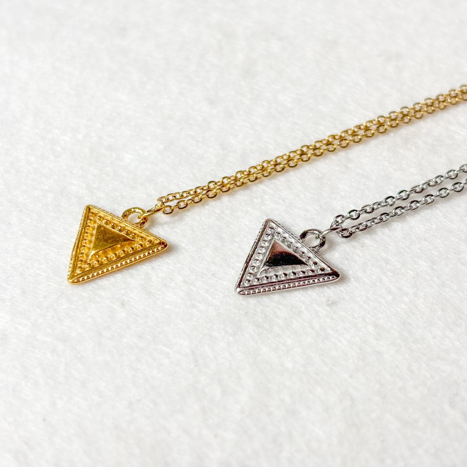 Γυναικείο Ατσάλινο Κολιέ - Triang Necklace ( χρυσό, ασημί)