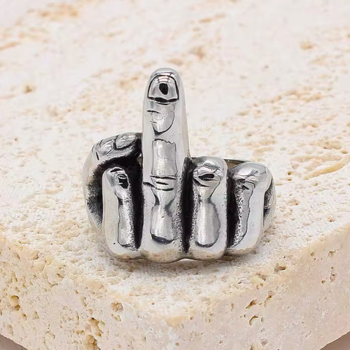 Ανδρικό Ατσάλινο Δαχτυλίδι - MIDDLE FINGER RING