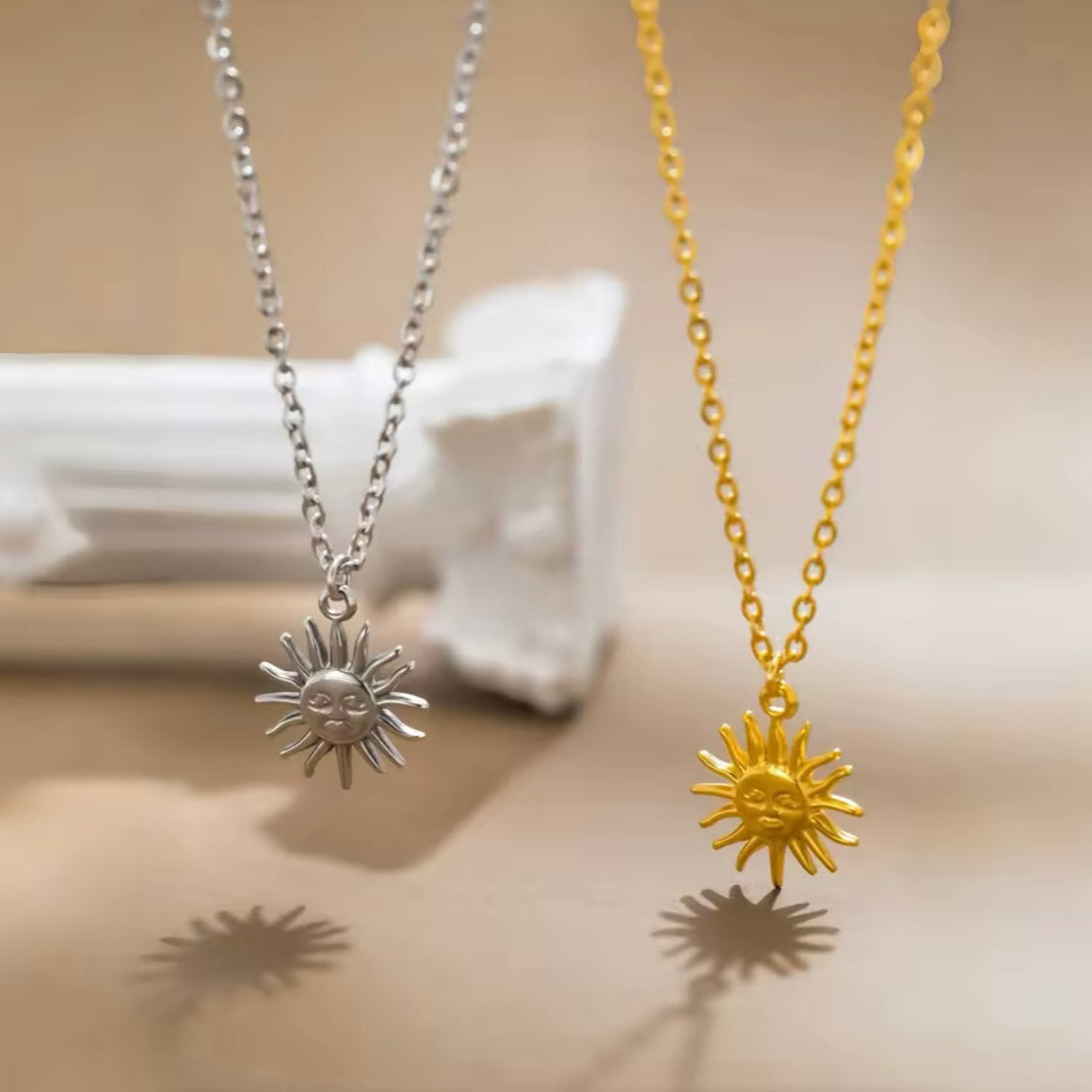 Γυναικείο Ατσάλινο Κολιέ - Sun Necklace ( χρυσό, ασημί)