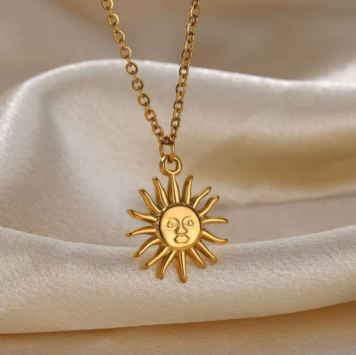 Γυναικείο Ατσάλινο Κολιέ - Sun Necklace ( χρυσό, ασημί)