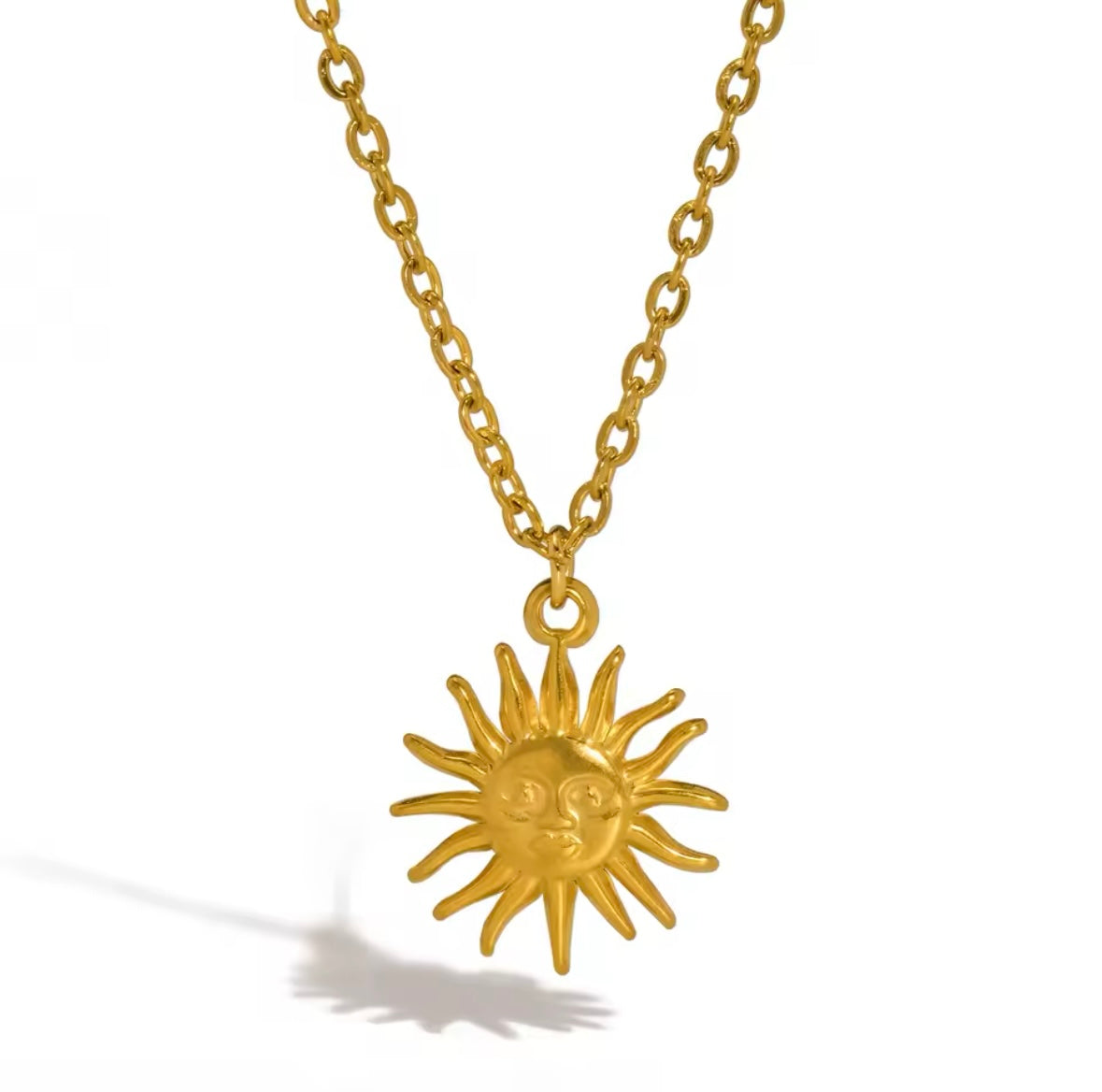 Γυναικείο Ατσάλινο Κολιέ - Sun Necklace ( χρυσό, ασημί)