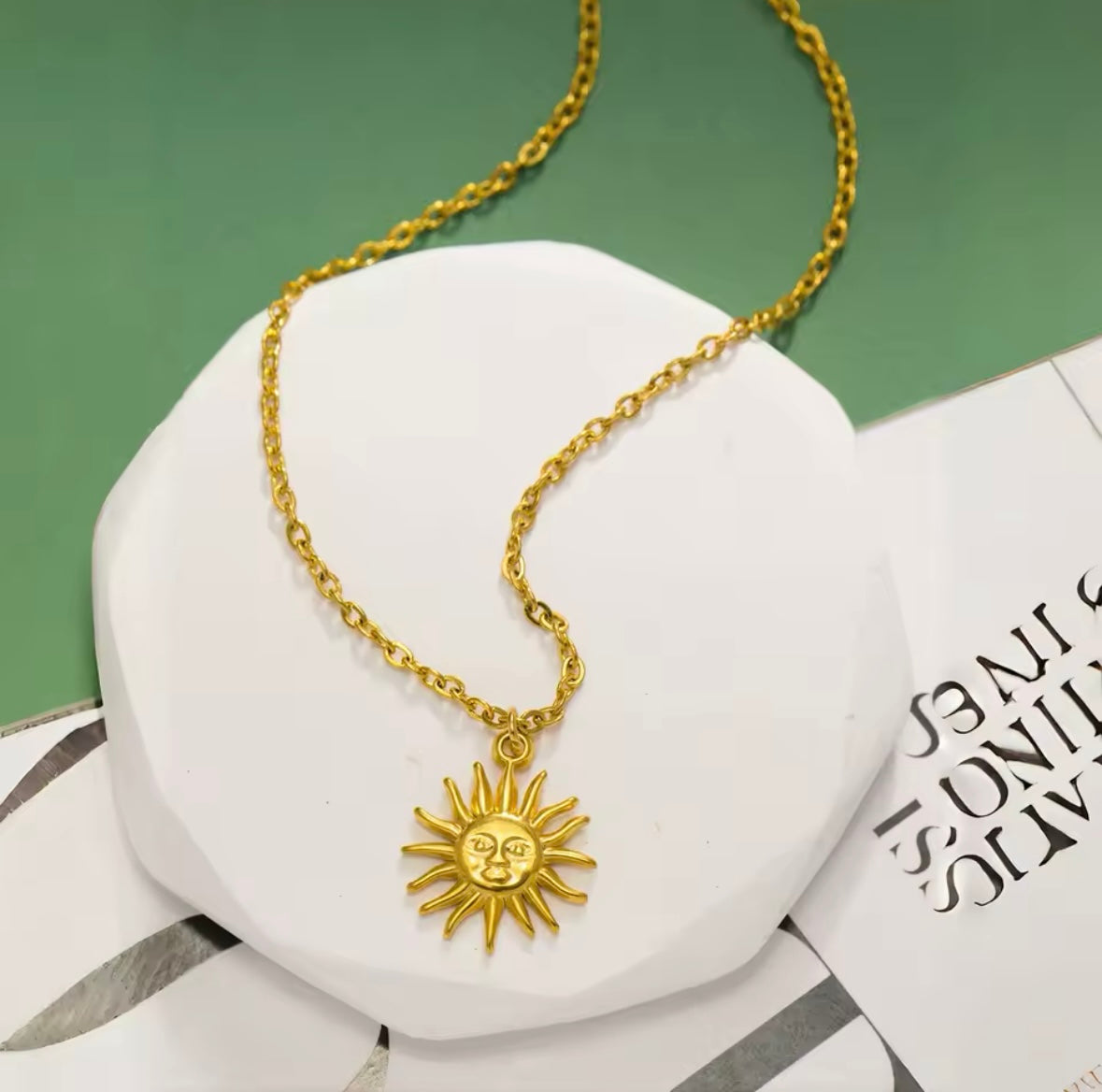 Γυναικείο Ατσάλινο Κολιέ - Sun Necklace ( χρυσό, ασημί)