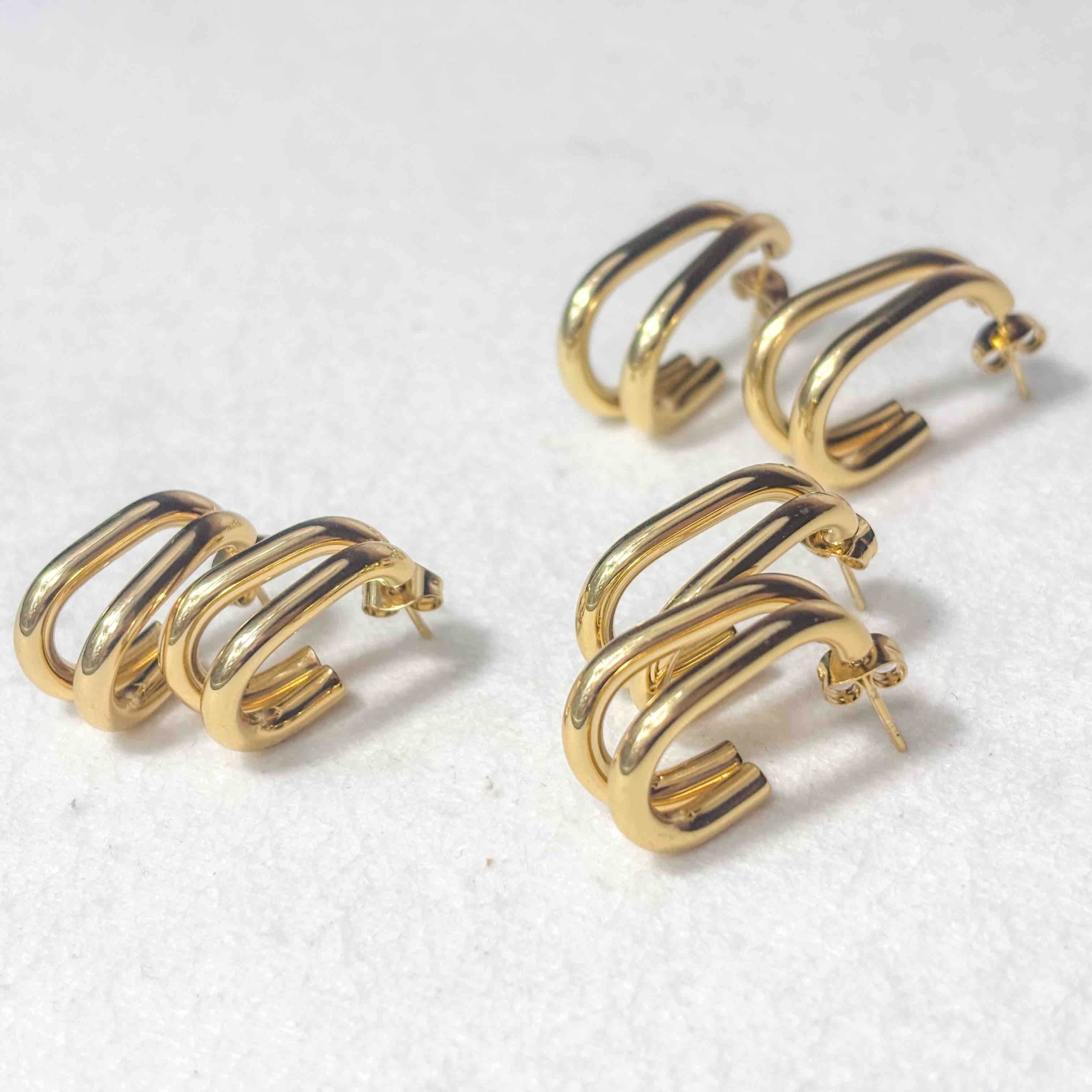 Ατσάλινα Σκουλαρίκια Κρίκοι - Delgada Earrings ( χρυσό, ασημί)