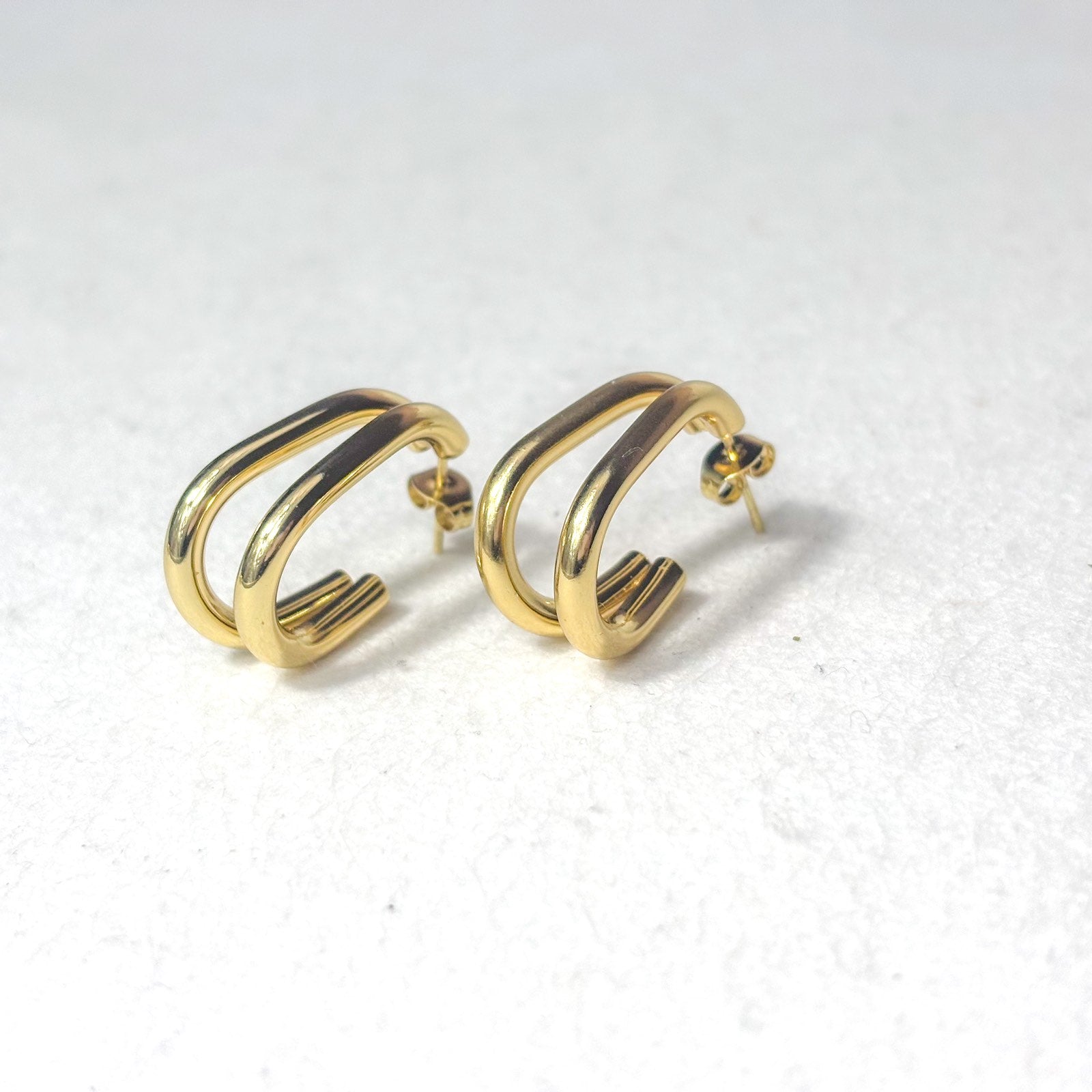 Ατσάλινα Σκουλαρίκια Κρίκοι - Delgada Earrings ( χρυσό, ασημί)