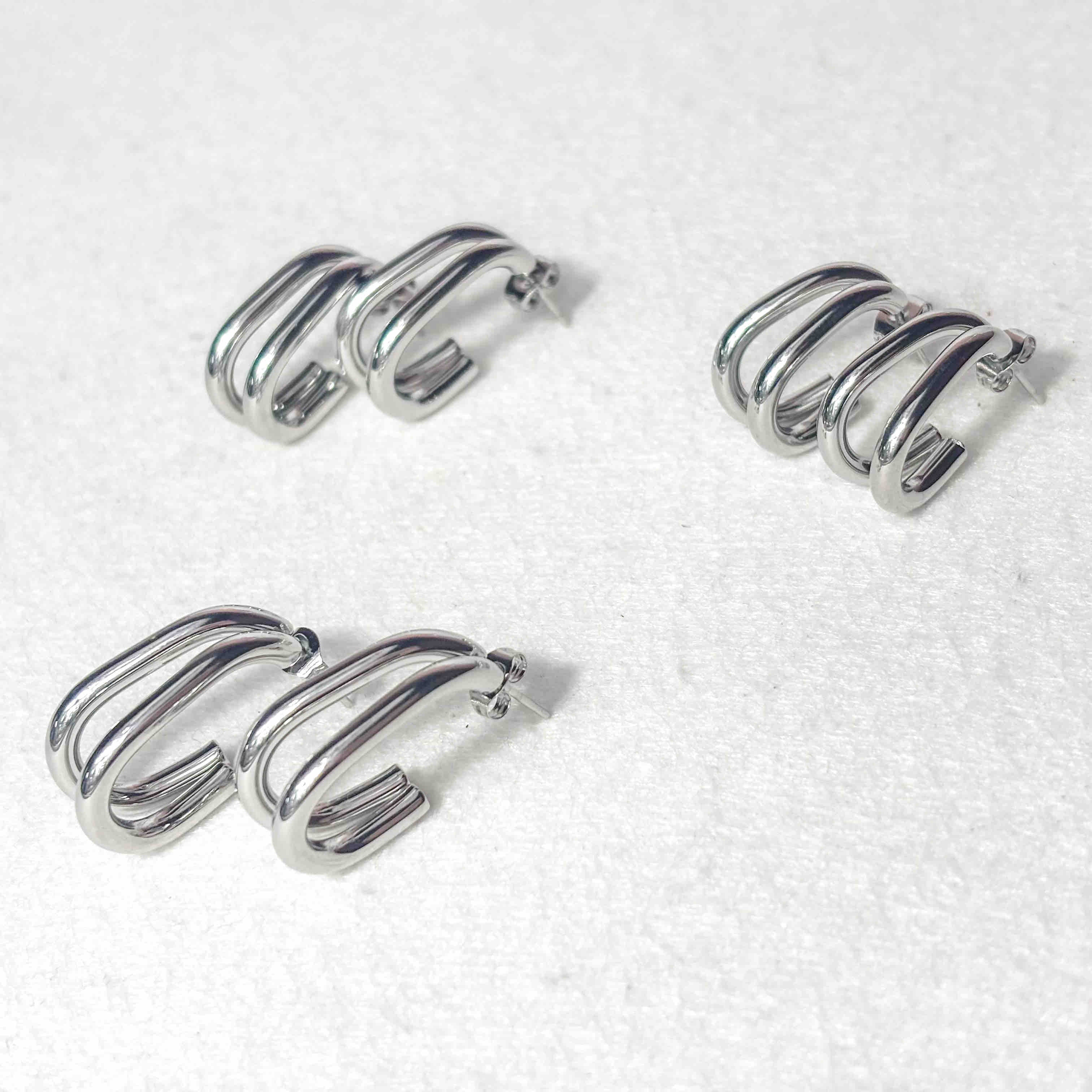 Ατσάλινα Σκουλαρίκια Κρίκοι - Delgada Earrings ( χρυσό, ασημί)