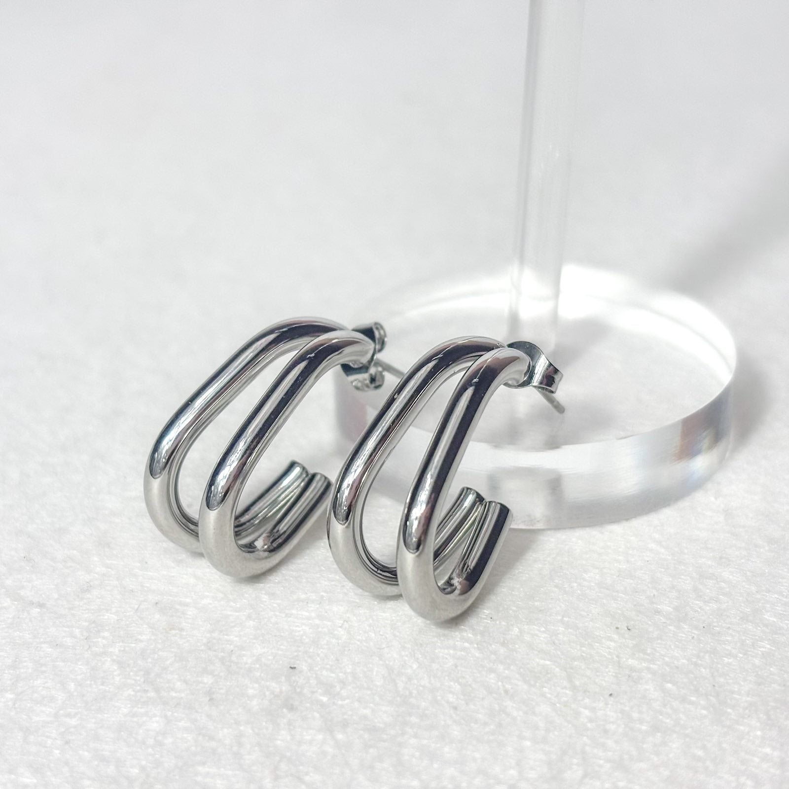 Ατσάλινα Σκουλαρίκια Κρίκοι - Delgada Earrings ( χρυσό, ασημί)