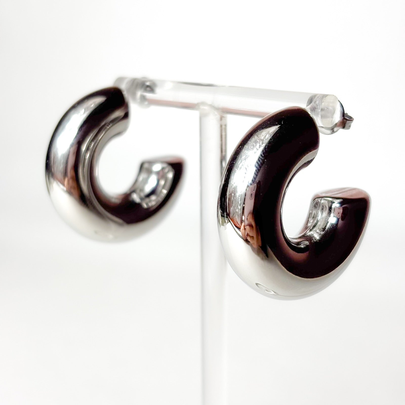 Ατσάλινα Σκουλαρίκια Κρίκοι - Cuina Earrings ( χρυσό, ασημί)