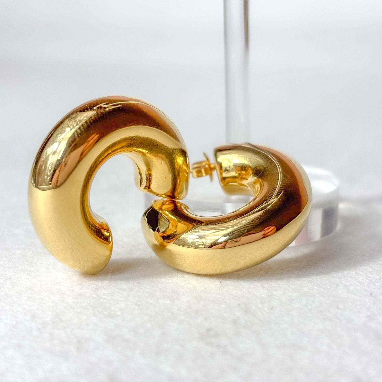 Ατσάλινα Σκουλαρίκια Κρίκοι - Cuina Earrings ( χρυσό, ασημί)