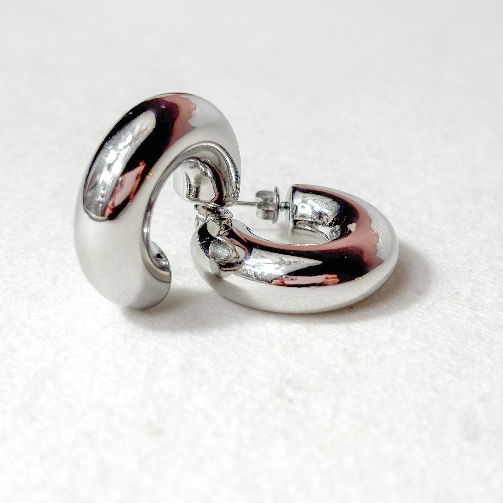 Ατσάλινα Σκουλαρίκια Κρίκοι - Cuina Earrings ( χρυσό, ασημί)