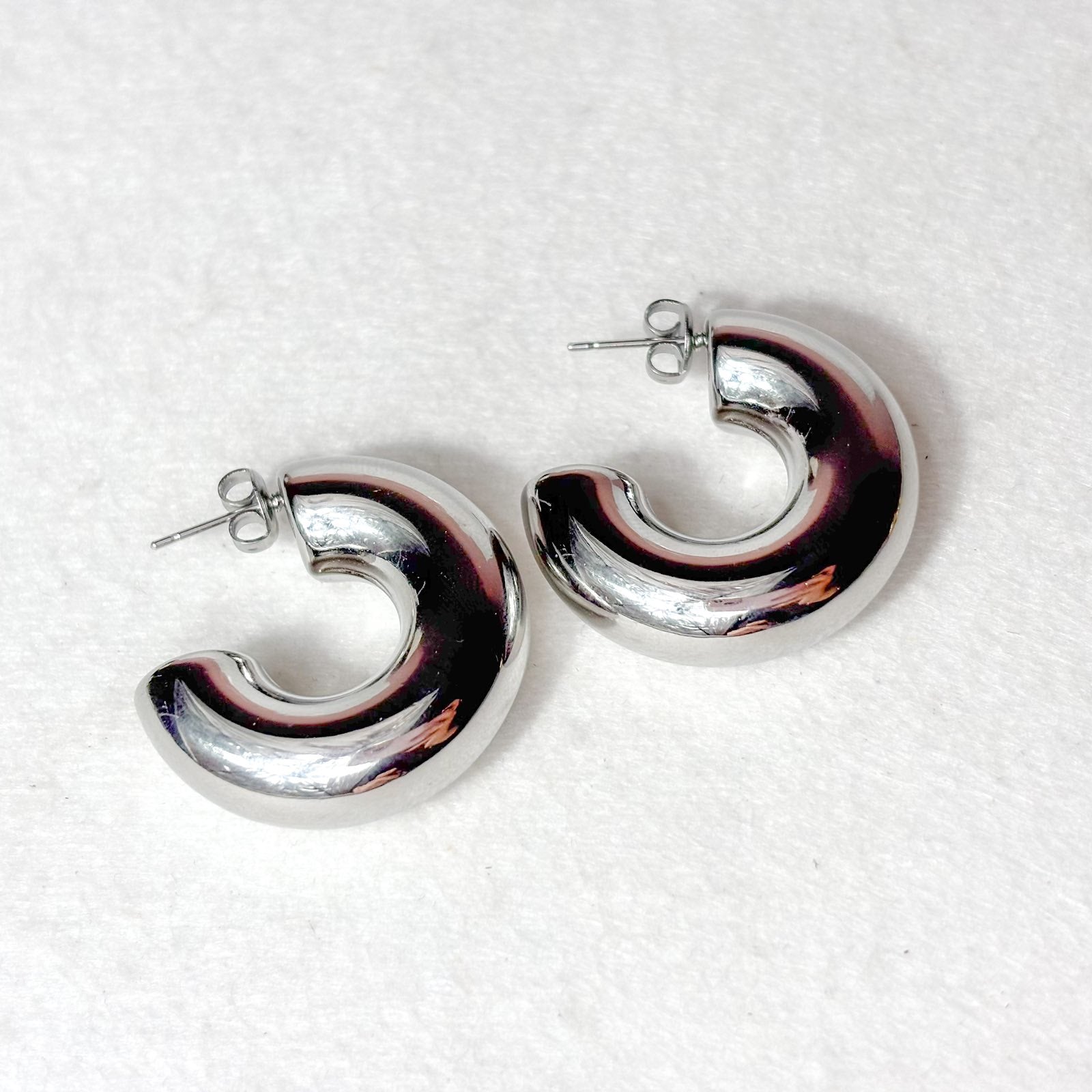 Ατσάλινα Σκουλαρίκια Κρίκοι - Cuina Earrings ( χρυσό, ασημί)