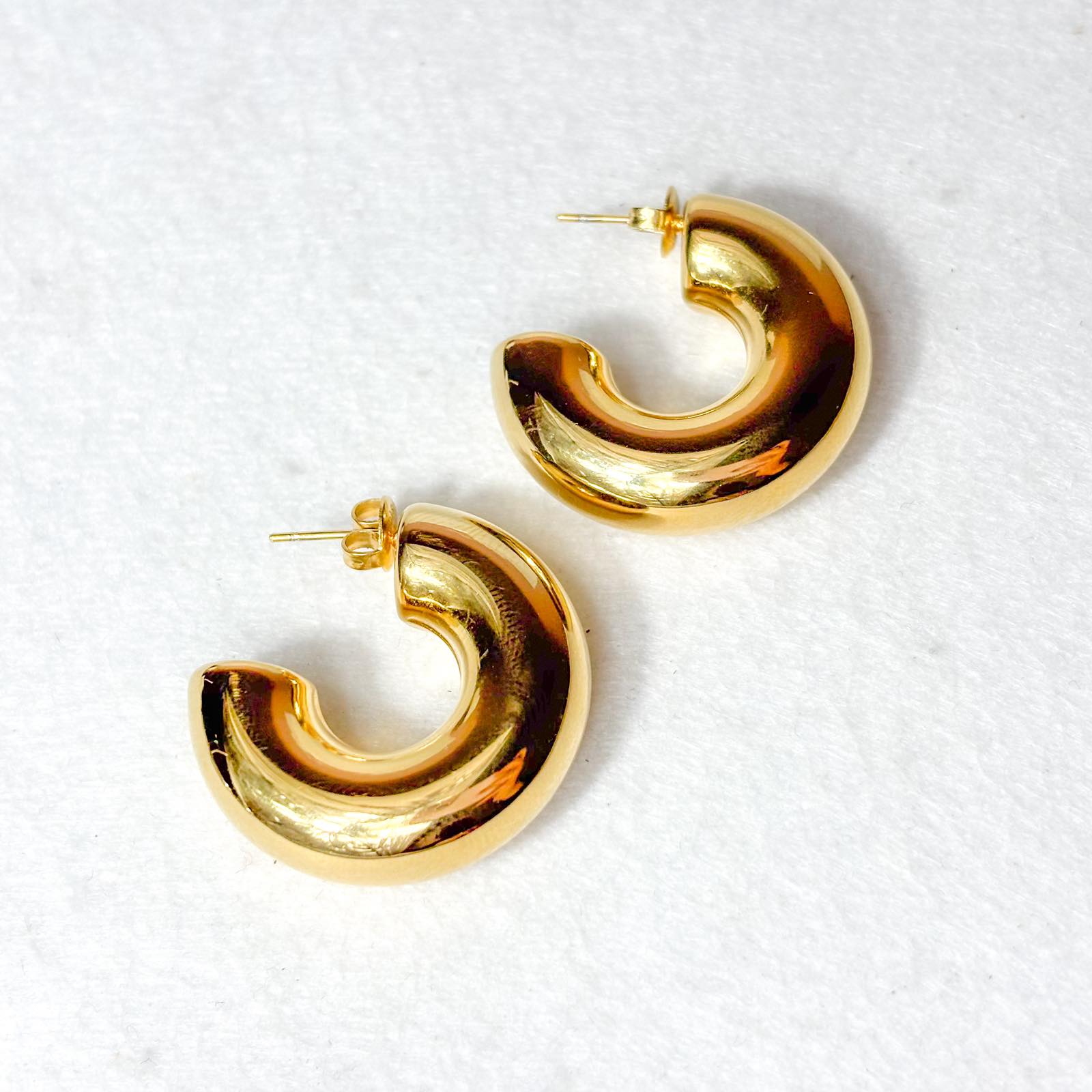 Ατσάλινα Σκουλαρίκια Κρίκοι - Cuina Earrings ( χρυσό, ασημί)