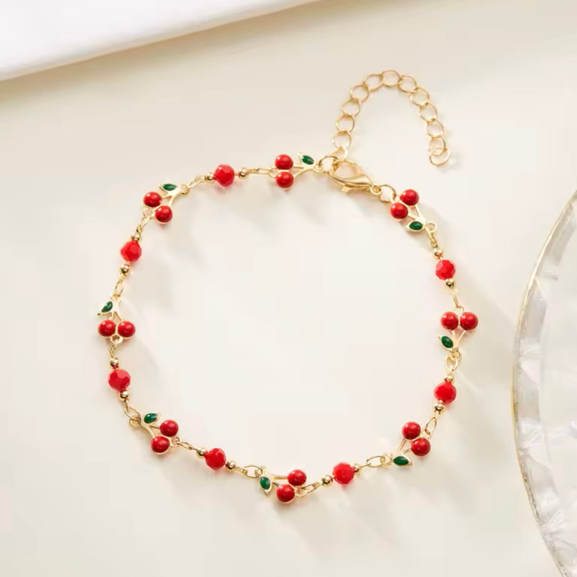 Ατσάλινο Γυναικείο Βραχιόλι - LIttle cherries bracelet