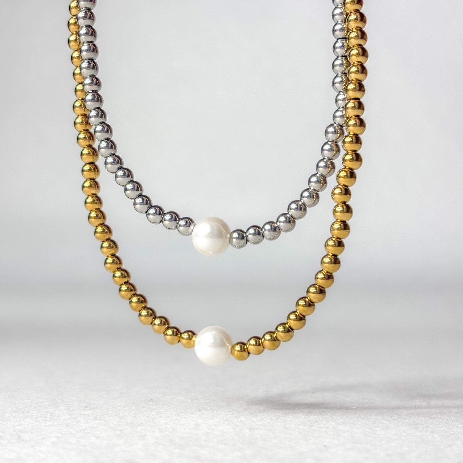 Ατσάλινο Κολιέ Με Χάντρες - Mukalla Necklace (χρυσό, ασημί)