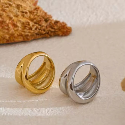 Γυναικείο Ατσάλινο Δαχτυλίδι - Carlow Ring (χρυσό, ασημί)