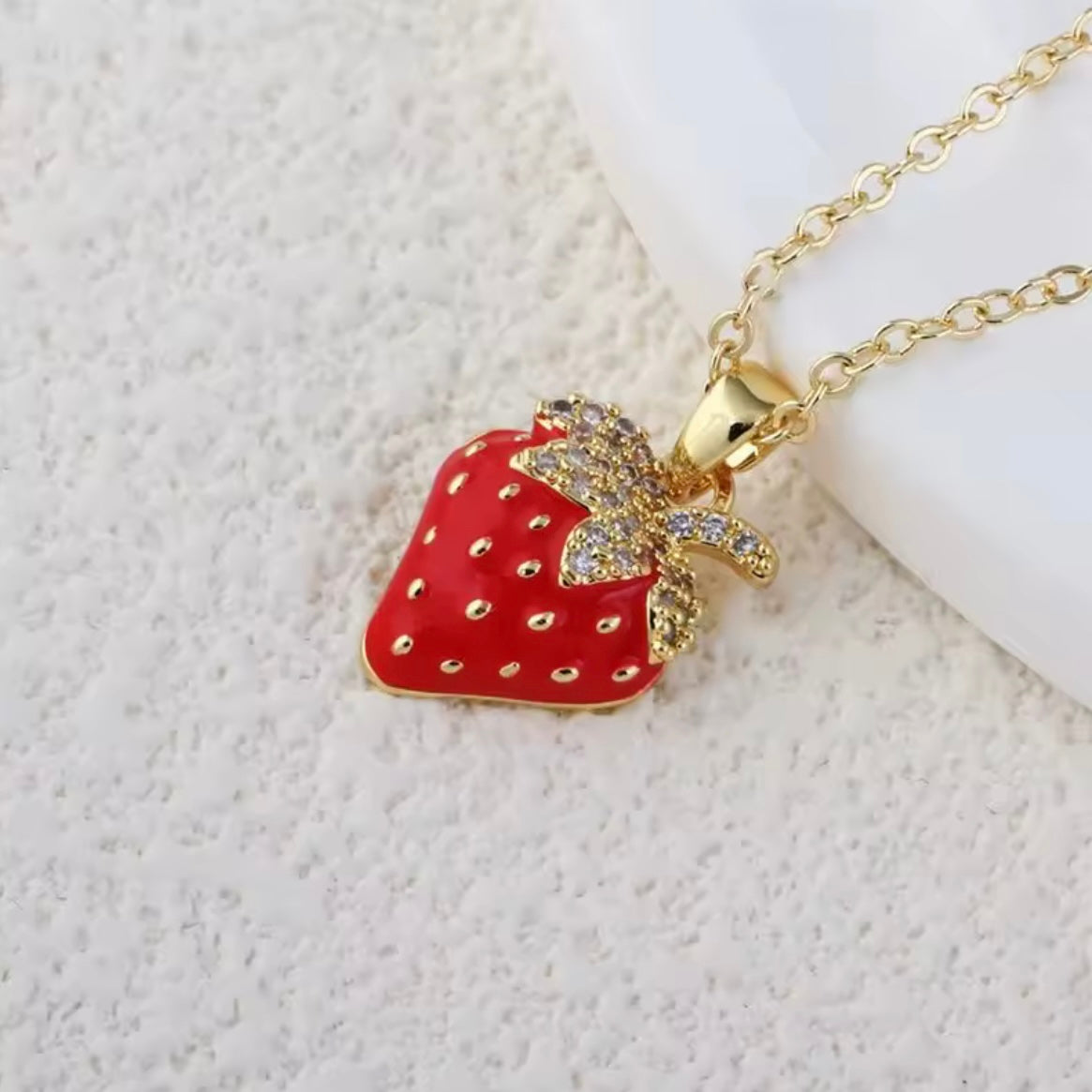 Γυναικείο Ατσάλινο Κολιέ - Strawberry Necklace (χρυσό, ασημί)
