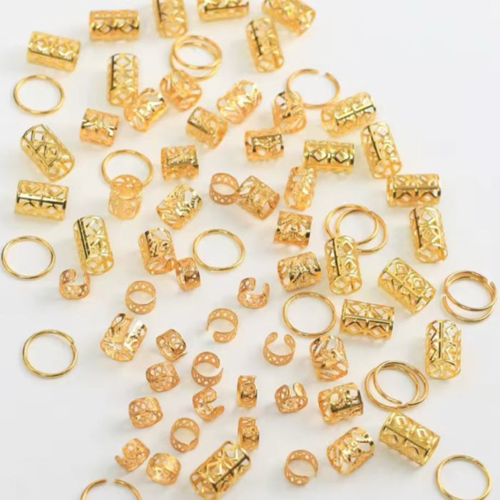 Σετ Δαχτυλίδια Μαλλιών - Set Hair Rings (χρυσό, ασημί)