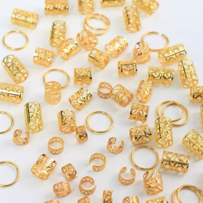 Σετ Δαχτυλίδια Μαλλιών - Set Hair Rings (χρυσό, ασημί)